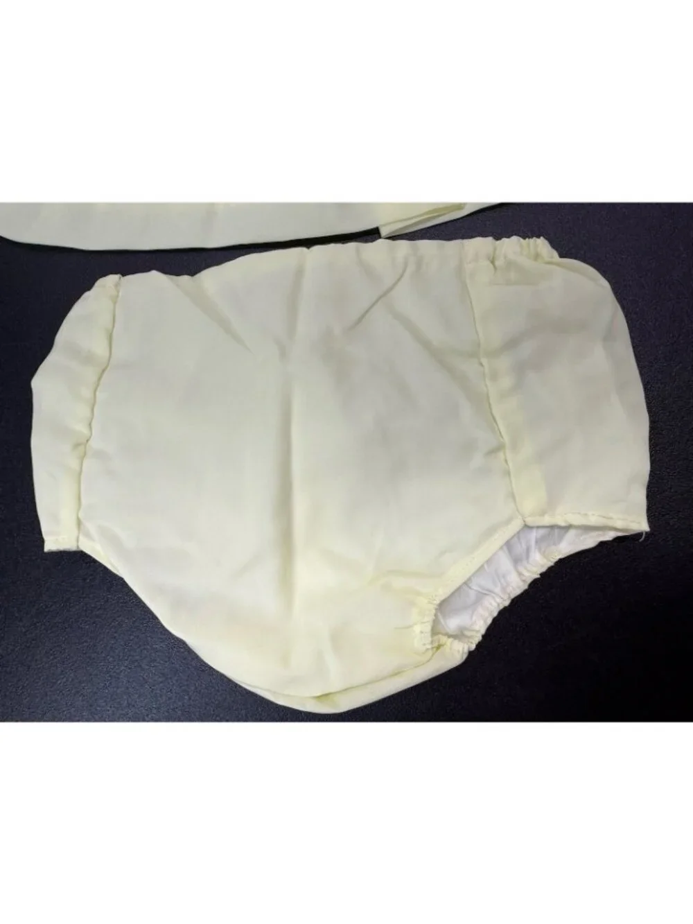 Vintage Yellow Baby Dress Orange Flowers Lace Handi-Panti Diaper Cover New Born